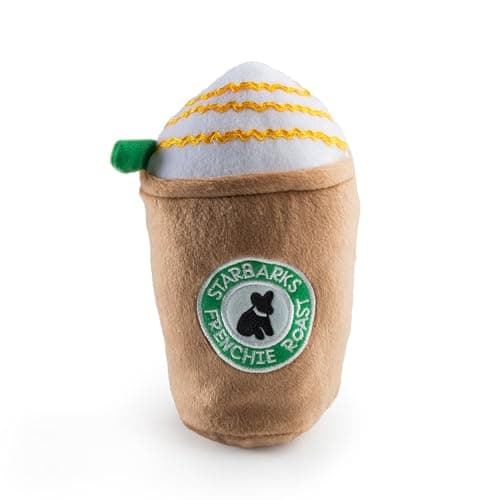 Haute Diggity Dog Starbarks Frappawcino Plush Designer Dog Toys with Interactive Squeaker Stimulating Pet Enrichment MachineWashable Safe Materials for All Breeds Size Large