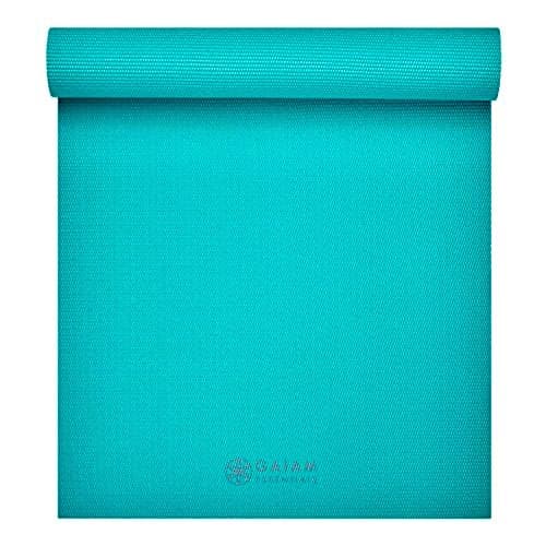 Gaiam Essentials 1/4" Thin (6mm) Yoga & Pilates, Fitness & Exercise Mat with Easy-Cinch Carrier Strap Cusion Support For Fitness and Gym Workouts