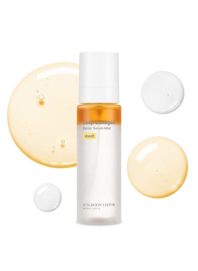 Deep Collagen Barrier Serum Mist | Real Collagen, Multi Peptides, Hydration, Wrinkle Care for Dry Skin, Wrinkles, Korean Moisturizer, Korean Skin Care, Glass Skin Mist