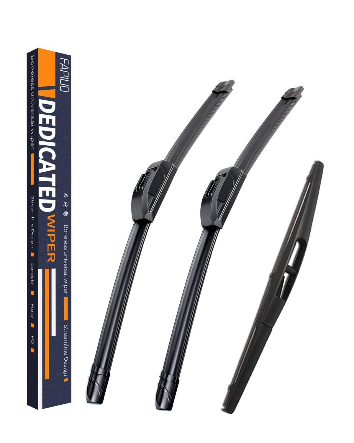 Replacement for Acura RDX 20192021 Silent Wipers FAPIUO Front and Rear Windshield Wipers 261812 Full Blade Set 3 Pack