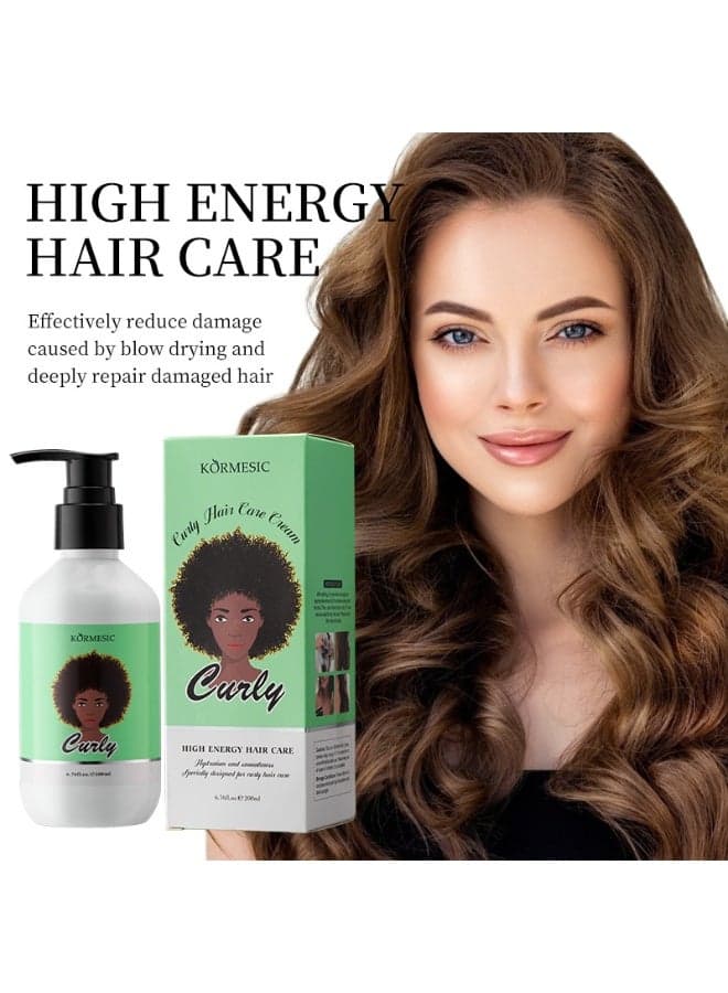 KORMESIC Curl Treatment Cream 200ml | Curl Shaping, Moisturizing, Frizz Control, Creates Elastic and Glossy Curls