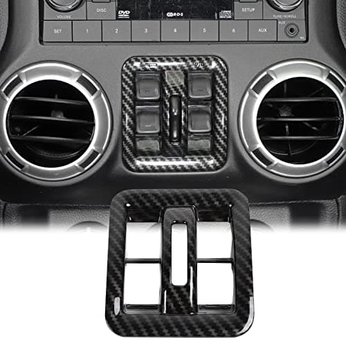 SQQP Carbon Fiber Dashboard Window Switch Button Cover Trim for 2011-2017 Jeep Wrangler JK JKU & Unlimited 4 Door Interior Accessories