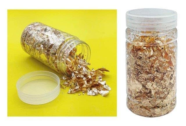 Gold Leaf Flakes Metallic Gold Flakes for Nail Deco Resin Art and Craft Offer 1 1 Free Total 2 Jars