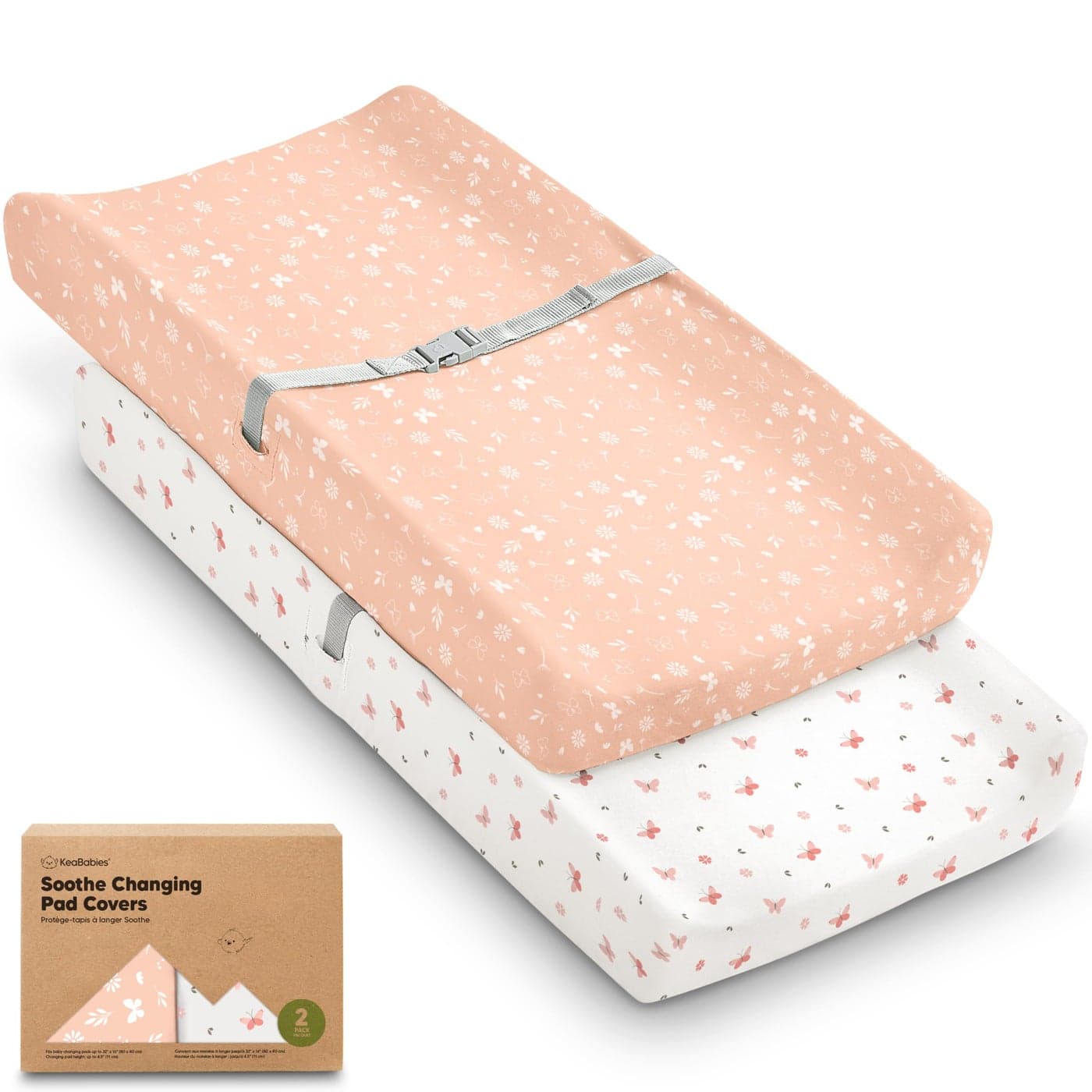 2Pack Organic Changing Pad Covers for GirlBoy Neutral 100 Cotton Changing Table Pad CoverSoft Baby Nursery Diaper Changing Pad SheetsContour Changing Pads LinersChange Pad Cover Butterflies