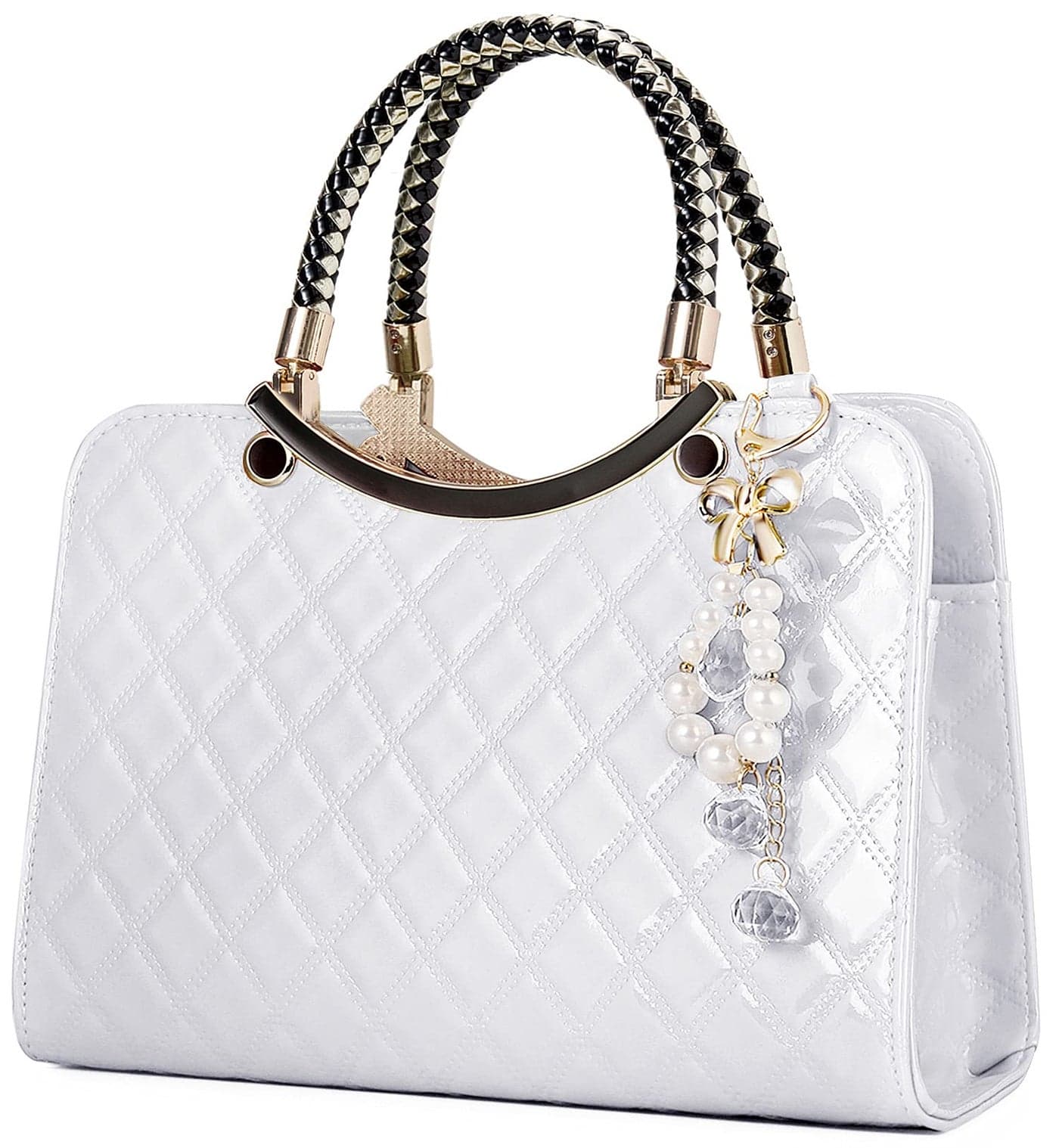 TIBES Shiny Patent Leather Women Purses Satchel Handbags Ladies Fashion Top Handle Handbags Crossbody Shoulder Bags