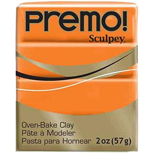 Polyform Sculpey Premo™ Polymer Oven-Bake Clay, Orange, Non Toxic, 2 oz. bar, Great for jewelry making, holiday, DIY, mixed media and home décor projects. Premium clay perfect for clayers and artists.