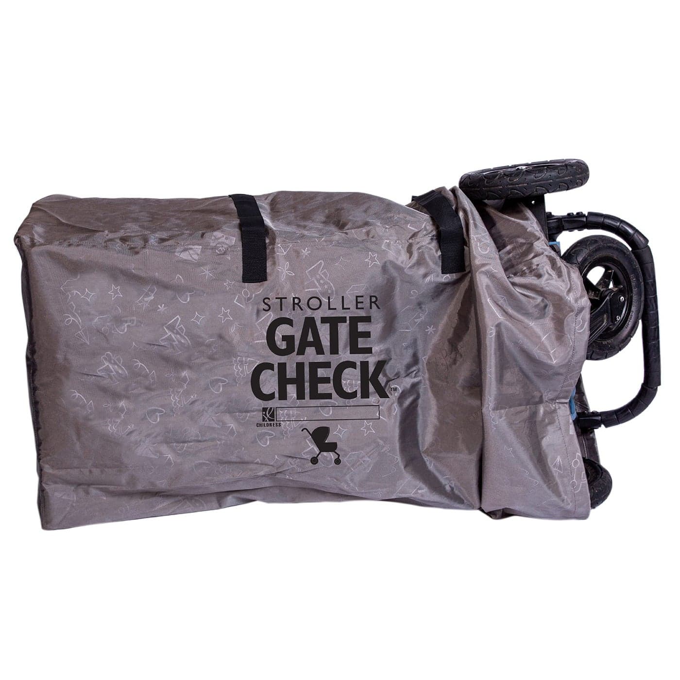 JL Childress Gate Check Bag for Single Double Strollers Travel Bag for Airplane Fits Most Standard Baby Strollers Airport Accessories for Gate Check Flying Essentials Deluxe Grey