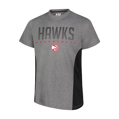 Ultra Game NBA Official Men’s Super Soft Supreme T-Shirt - Unisex, Atlanta Hawks, Heather Charcoal, Large