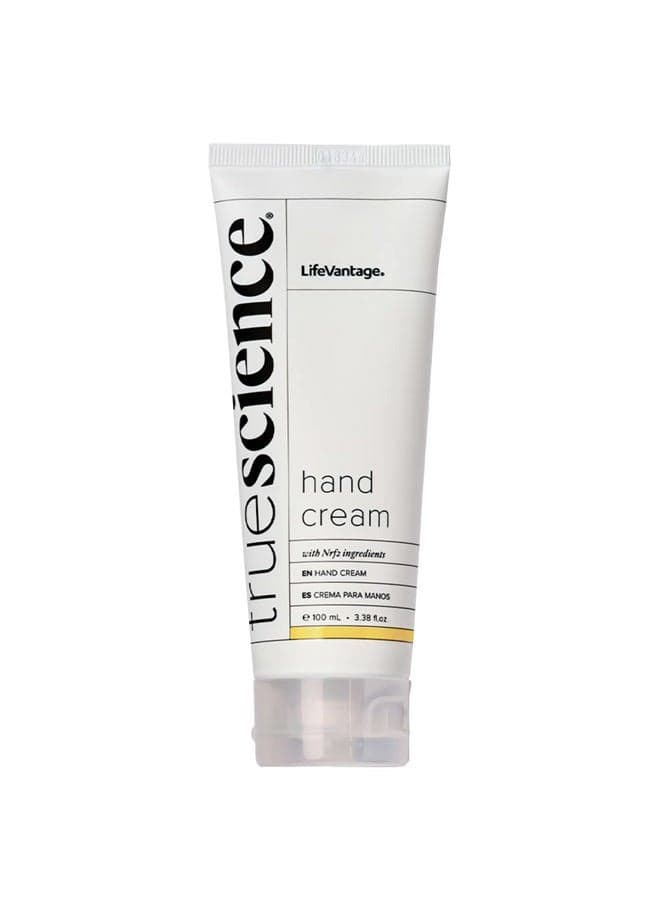 TrueScience Hand Cream (100ml) Nourishing Hydration for Dry Hands, with Shea Butter, Aloe Vera Juice, Sunflower Seed Oil, Vitamin Complex, and Nrf2 Actives in an Invigorating Citrus-Ginger Fragrance
