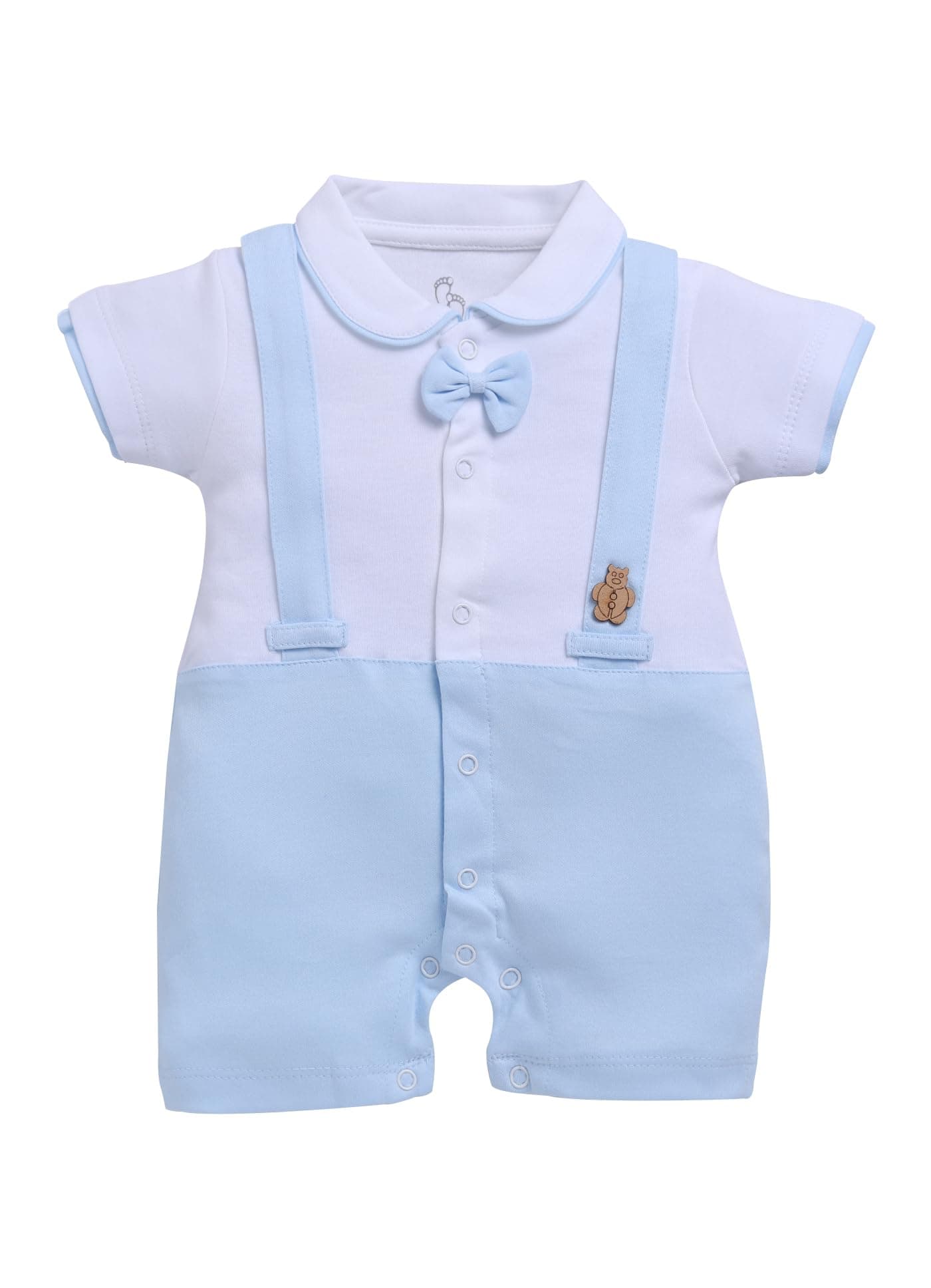 BabyGo Half Sleeves Baby Romper| 100% Cotton Rompers for New Born Baby| Baby Dress | Onesies| 6-12M| SKY| Infant Clothes