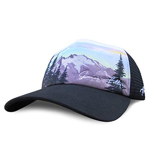 Grace Folly Foam Trucker Hat Snapback Mesh Baseball Cap for Men or Women (Mountain Print)