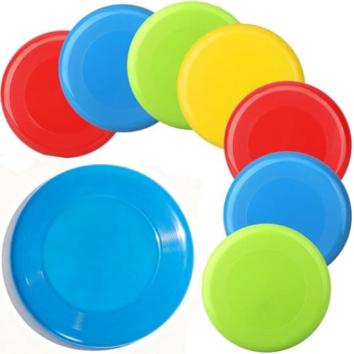 Sand Beach Toys Jumbo 8 Flying Disc Toys For Kids Adults Sport Yard Disc Toy For Outdoor Beach Accessories Backyard Lawn Park Flying Ring Gift Set Boys Girls Holiday Stocking Stuffer8 PACK