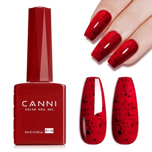 CANNI Wine Red Glitter Gel Polish 9ML Sparkly SoakOff UVLED Gel Nail Polish for French Manicure DIY or Salon Use