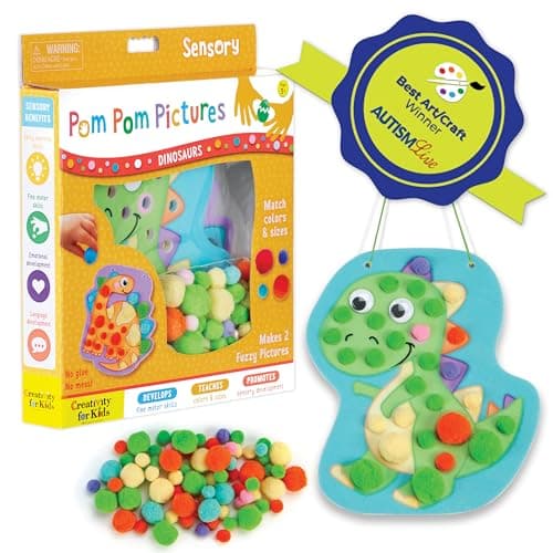 Creativity for Kids Pom Pom Pictures Dinosaurs Toddler Learning Toys Sensory Play Ages 3