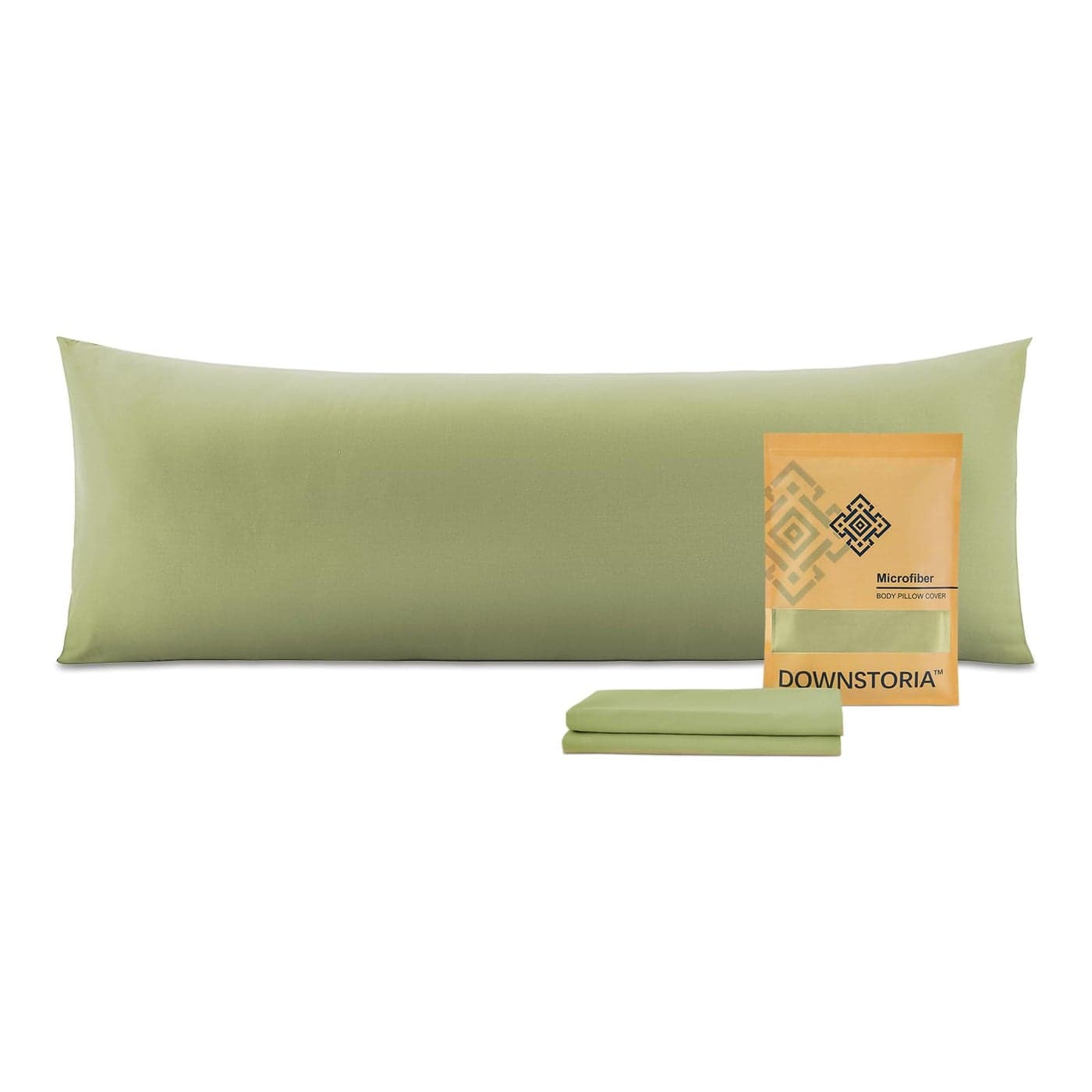 DOWNSTORIA Body Pillow Cover Ultra Soft Microfiber Long Pillowcase Envelope Closure Large Pillow Cases 20x54 inch Sage Green