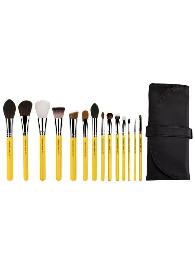 Bdellium Tools Professional Makeup Brush Studio Series - The Collection 14pc. Brush Set with Roll-Up Pouch