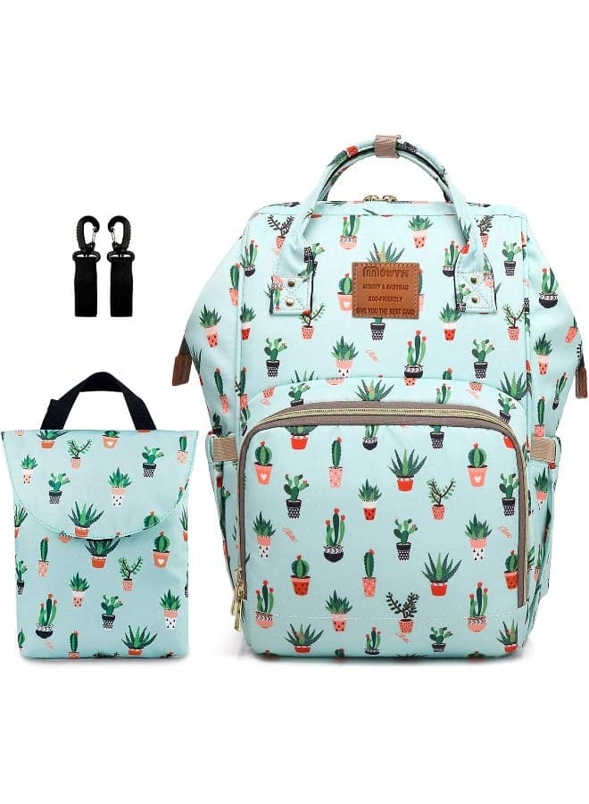 MCWTH Green Changing Bag Nappy Backpack Set for Baby Girls Mum