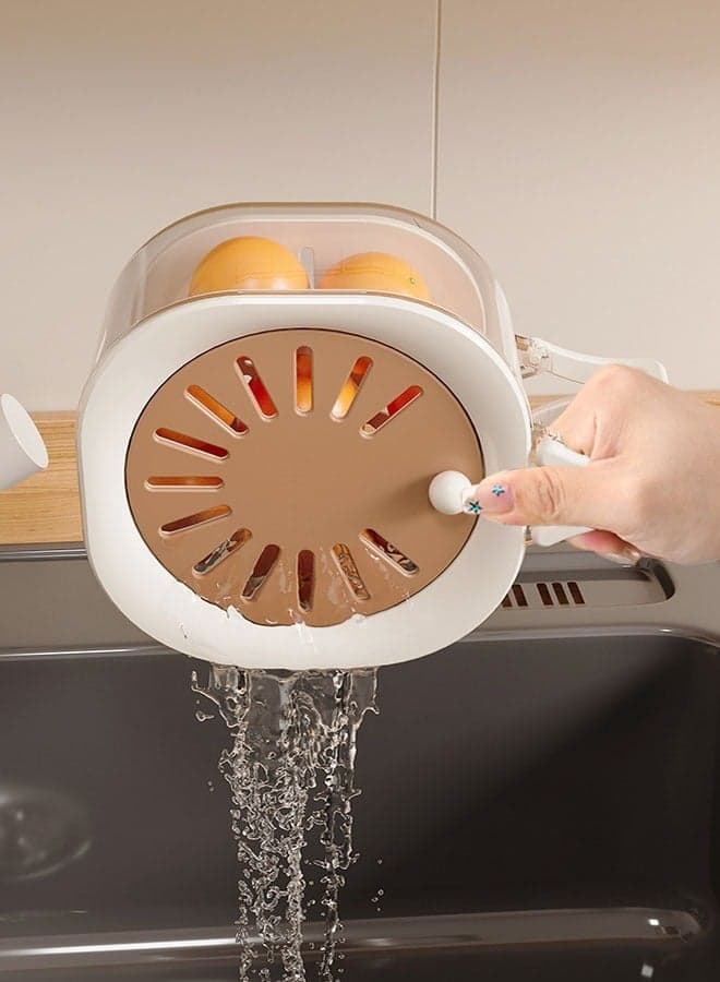 Rotatable colander, Kitchen Draining Bowl Vegetable Washing Basket, Fruit Vegetable Washing Sink Soup Basket Berry washer, Food strainer cut fruit colander, Small collapsible folding basket with handle strainer set plastic, Mini house kit