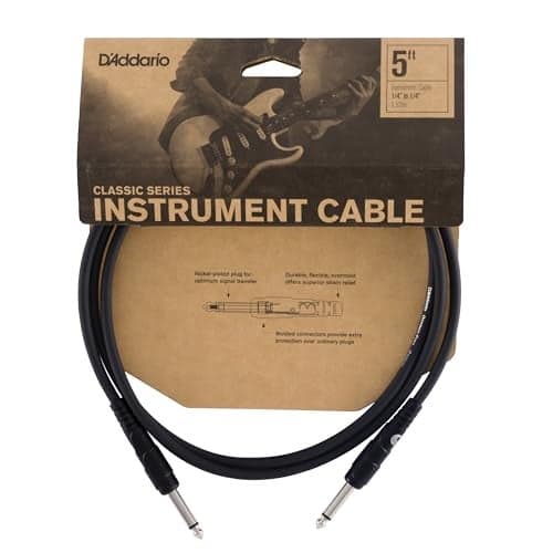 D'Addario Accessories Cable, Black, 5 feet (PW-CGT-05)