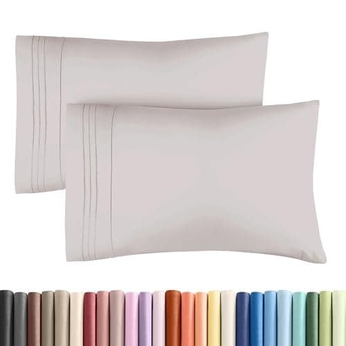Queen Pillow Cases Set of 2 - Ultra Soft Hotel Quality Pillowcase Covers - Comfy, Cozy & Wrinkle Free - Shrink, Stain & Fade Resistant - Machine Washable Pillow Protectors - 2 Piece Set - Light Grey