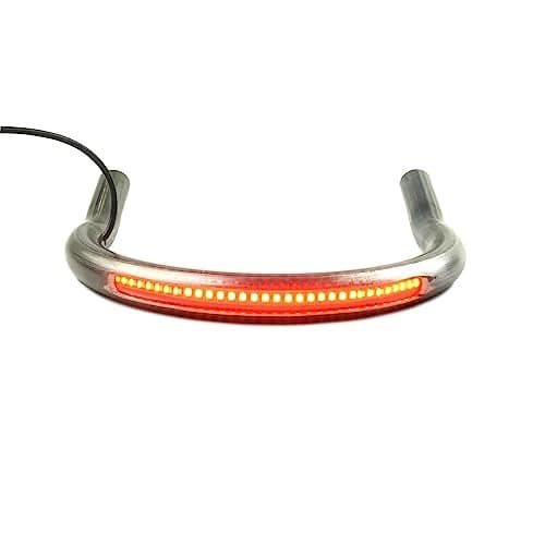 TADAFA 1 inch Tube Hoop with 230mm/9.06 inch Width Retro Motorcycle Cafe Racer Seat Frame Hoop Upswept Loop with LED Strip Brake Light Turn Singal Tail Light