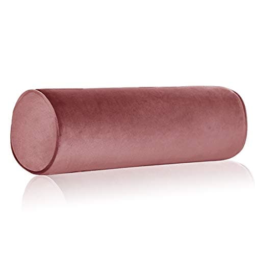 Tinbolunce Memory Foam Roll Pillow for KneeLegNeck Full Moon BolsterRound Cylinder Pillow for Sleeping on Side or Back Removable Cooling Cover Length 18 x 6 Diameter Gray Pink