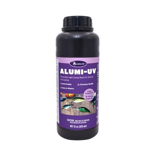 Alumilite Alumi-UV 12 Oz, Fast Curing, High Gloss, Clear UV Resin, Ideal for Crafts, Jewelry, Glossy Look Resin Forr Doming and Coating, Perfect for Fishing Lures, and Coasters