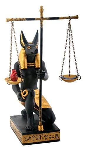 SUMMIT COLLECTION Black and Gold Anubis Scales of Justice Egyptian Statuette