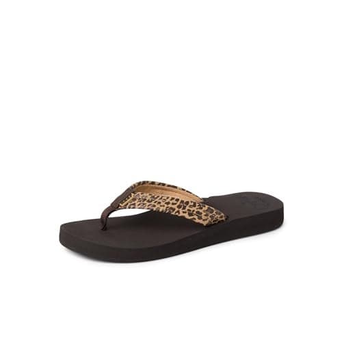 Reef Cushion Breeze Womens Flip Flop, Ultra Soft Cushion Footbed, Arch Support, Leopard, 7