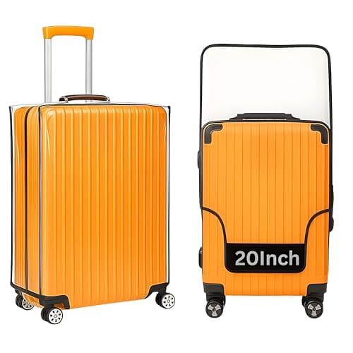 HM 20 inch Small Suitcase Bag Cover | Waterproof Luggage Trolley Bag Covers | Zippered Dustproof Anti Scratch Material | Transperant PVC Protector | Small Size | (Check Size Chart in Photos)