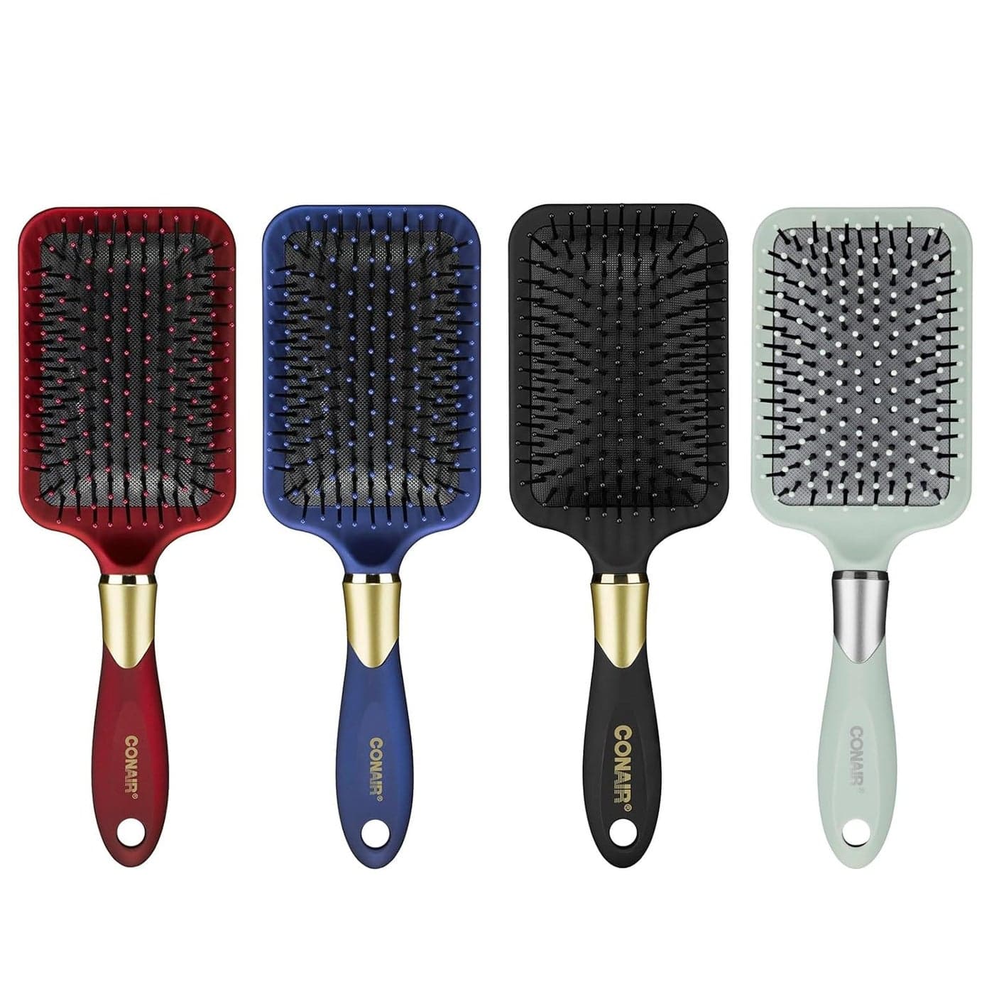 Conair Velvet Touch Paddle Cushion hair brush Detangling hairbrush curly or straight styles men or women detangler features soft touch handle Colors at Random