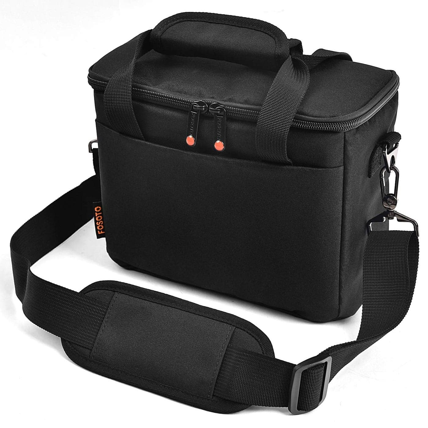 FOSOTO Padded Camera Case with Extra Rain Cover Compatible for Canon EOS Rebel T3i T5 T6 4000D SL2 Nikon B500 D3400 Panasonic Lumix FZ80 DSLR SLR Camera Lens Black