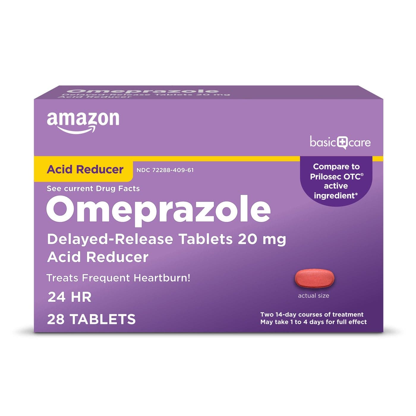 Basic Care Omeprazole Delayed Release Tablets 20 Mg 28 Count Packaging may vary