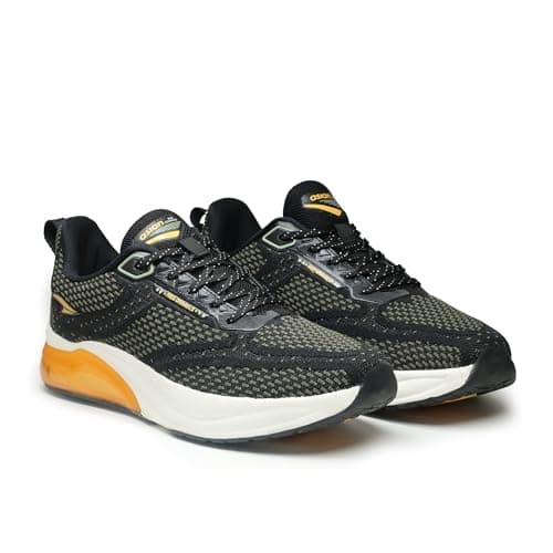 ASIAN Powerplay-22 Sports Running Shoes for Men | Lightweight, Breathable Sneakers with Bounce Sole | Ideal for Gym, Walking, Jogging & Daily Use | Stylish Trainers-(Olivblk)-UK-9 Olive Black