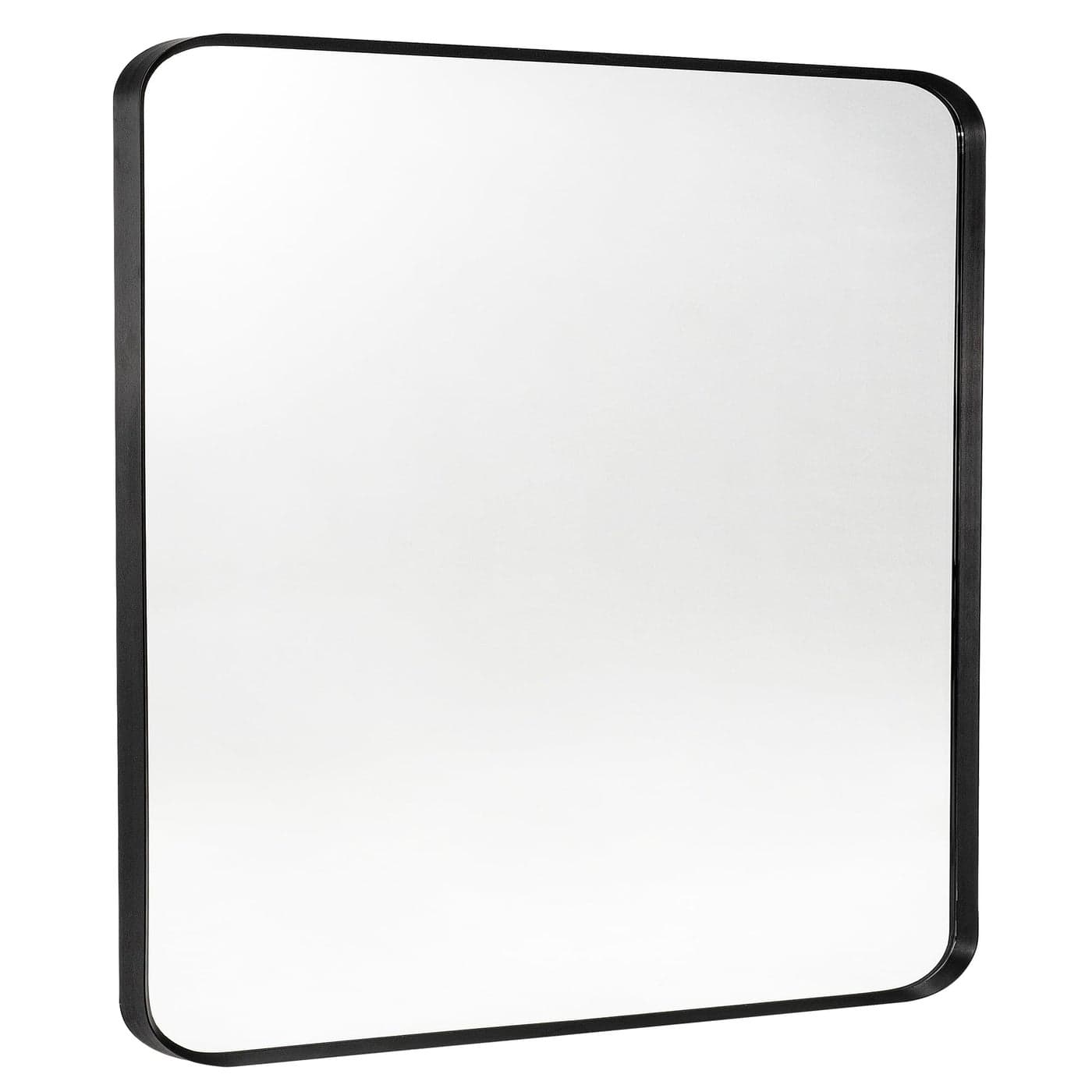 Minuover Black Metal Framed Bathroom Mirror for Wall Brushed Matte Black Rounded Corner Rectangular Bathroom Vanity Mirror AntiRust Tempered Glass 30 x 36 Black