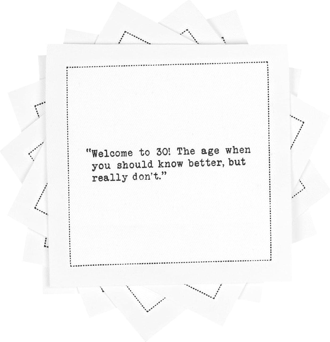 Five Star Napkins 30th Birthday Quotes White Cotton Cocktail Napkins Beverage Napkins Bar Napkins Cloth Napkins Party Napkins Events Holidays Weddings Birthdays Disposable 45 x 45 50x
