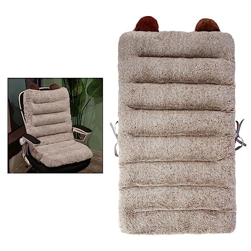 ELFJOY Desk Chair Cushion 85cm Office Chair Cushion Seat Cushion with Back Support Lounger Cushion with Fixing Band (Camel) 85×45cm