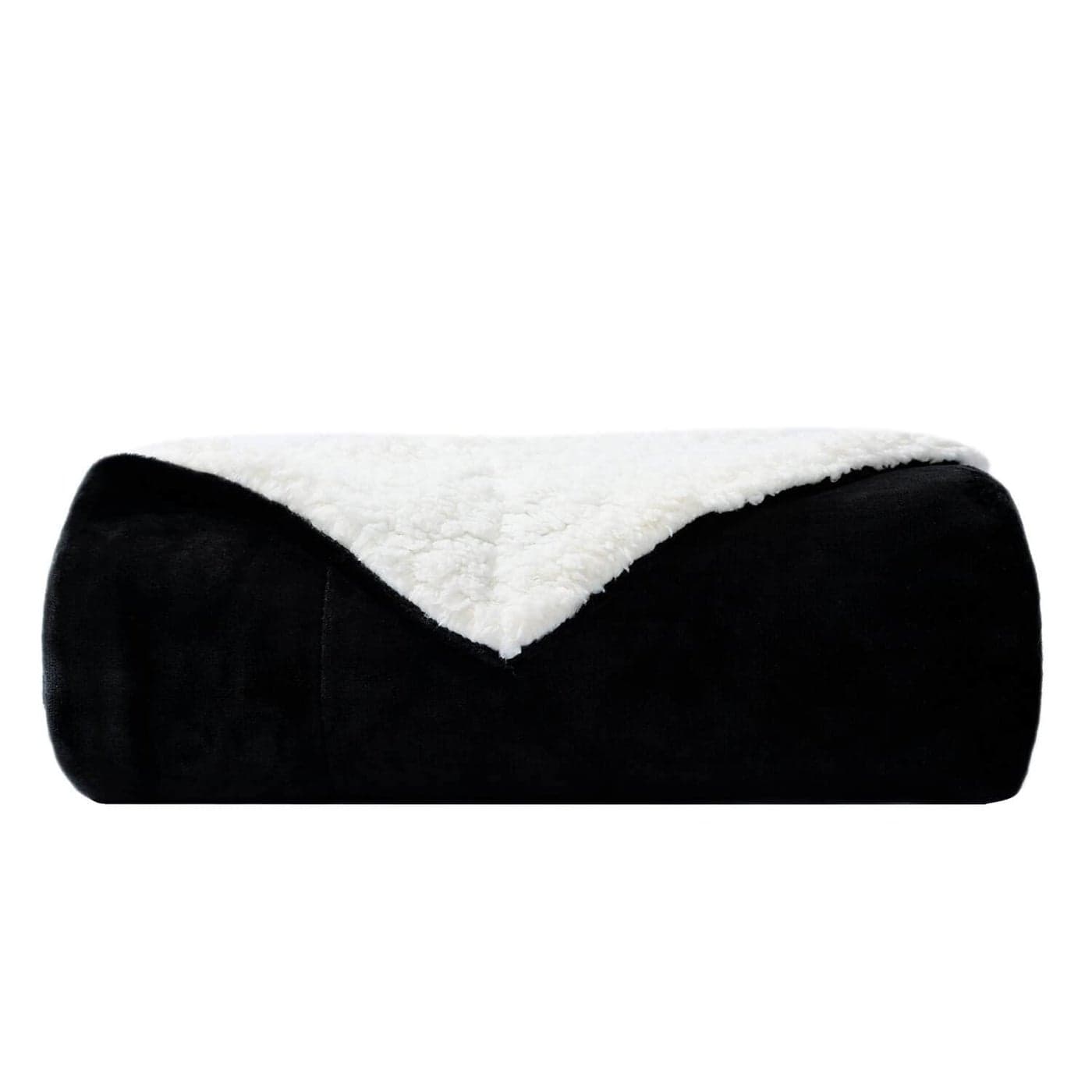 NANPIPER Fleece Blanket Sherpa ThrowSoft Fuzzy Blankets for CouchBlack 50x60
