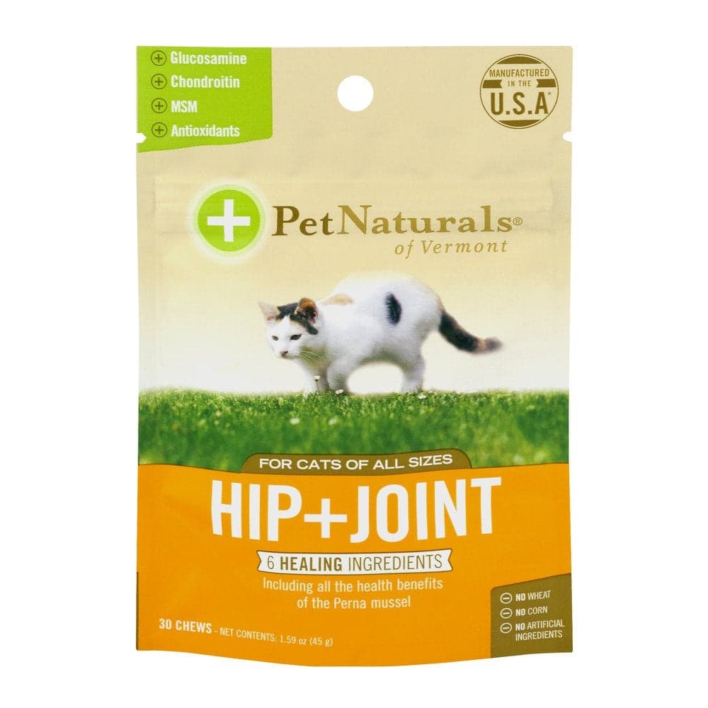Pet Naturals Hip and Joint Support Supplement for Cats, 30 Chews - Glucosamine, Chondroitin and MSM for Cats