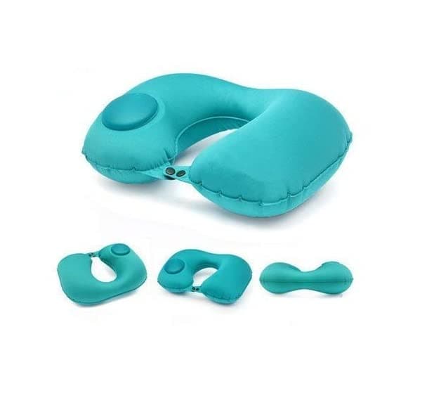 HOMENITY Travel Backpack Neck Pillow Manual Press Automatic Inflatable UShaped Pillow