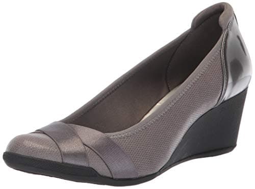 Anne Klein womens Timeout Wedge Heel Pump, Pewter, 7 US