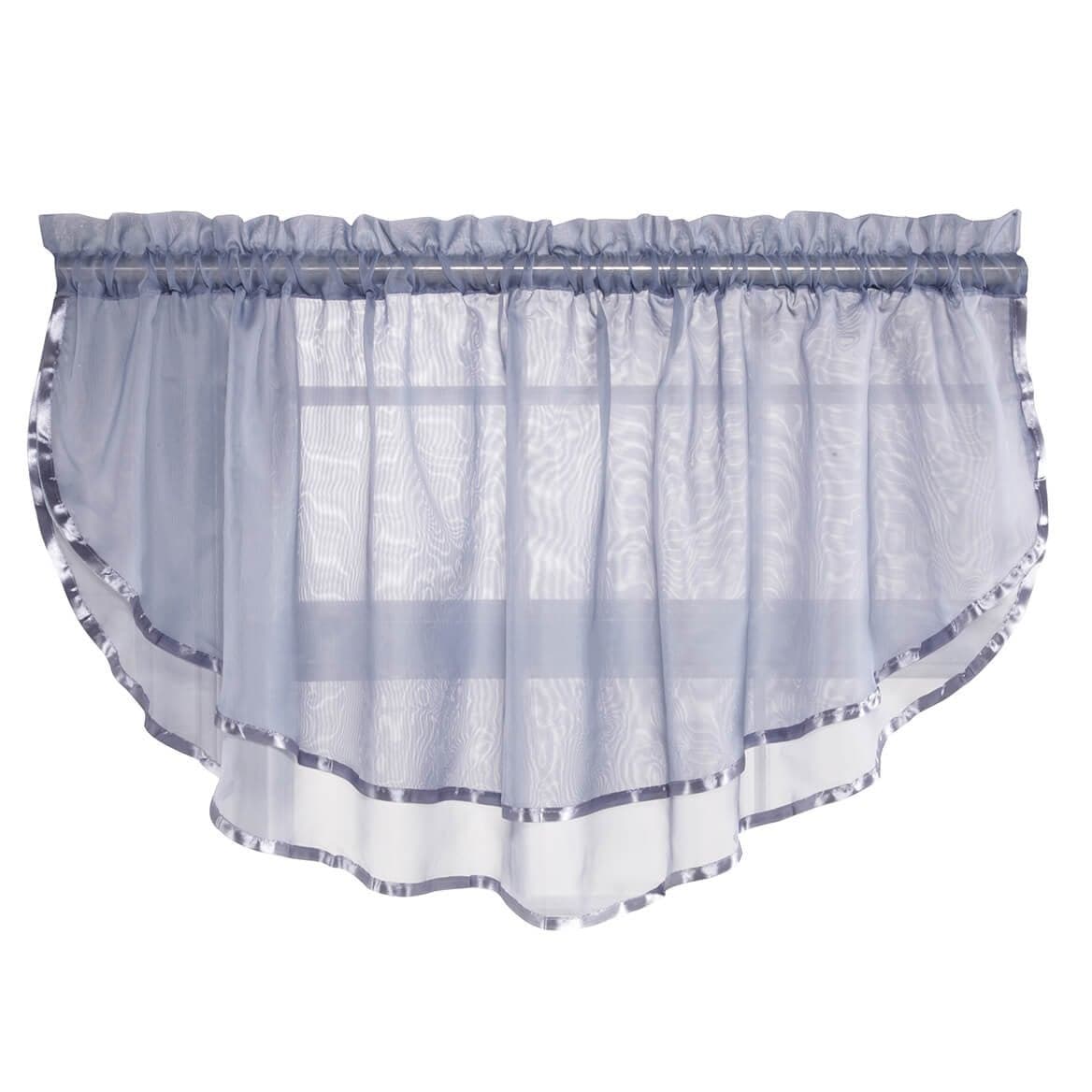 Stylemaster Elegance Sheer Voile Ascot Valance 60 x 24 Smoke Blue