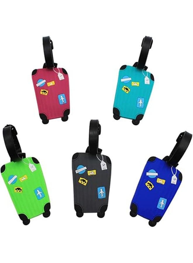 Cute Luggage Tags Unique Funny Bag Tags Cartoon Baggage Suitcase Labels Travel Identifiers Name Tags (Set of 5)