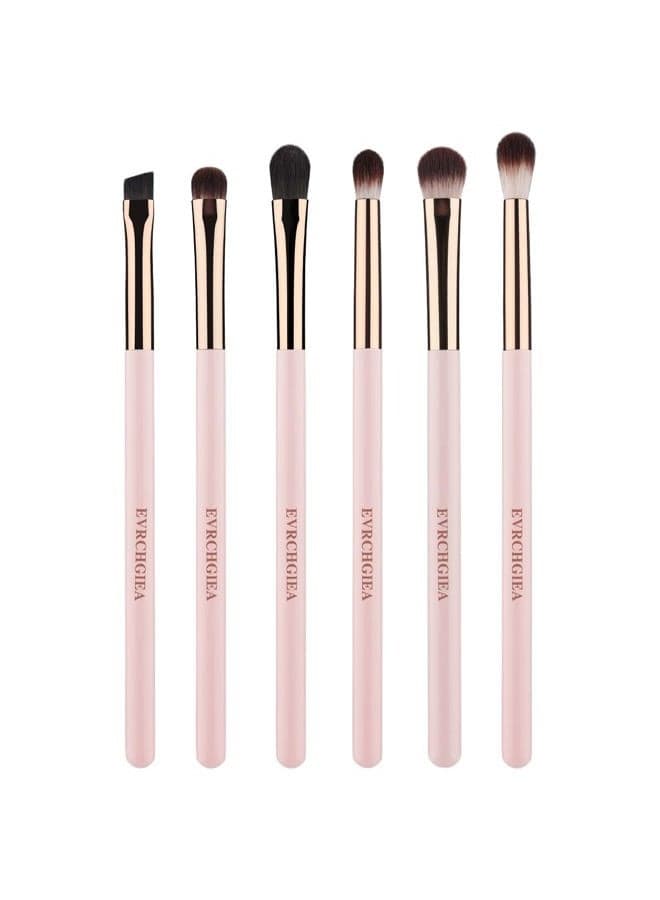 Eye Makeup Brush Set, 6 Pcs Professional Blending Eyeshadow Makeup Brushes for Concealer Eyebrows Eyeliner, Soft Hairs & Wood Handle
