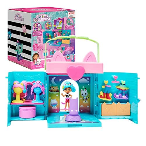 Gabbys Dollhouse DressUp Closet Portable Playset with a Gabby Doll Surprise Toys and Photo Shoot Accessories Kids Toys for Ages 3 and up