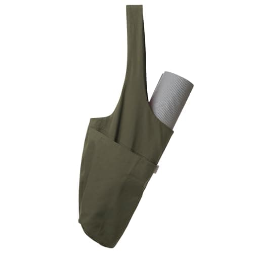 Yogiii Yoga Mat Bag | The ORIGINAL YogiiiTote Yoga Bag | Sling Yoga Tote w/Large Side Pocket & Zipper Pocket | Yoga Mat Carrier Fits Most Size Mats (Olivine Green)