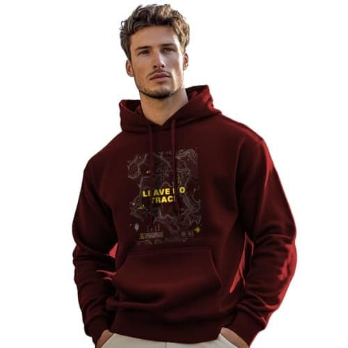 Nobero Men Graphic Printed Hooded Sweatshirt(1M-TWHO-C1440-MR3_Maroon_M)