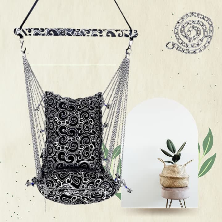 Kkriya Home Decor Home Swing Swing Jhula for Adults for Balcony Indoor and Outdoor Swing for Adult and Kid with Hanging Accessories Weight Capacity 150 kg