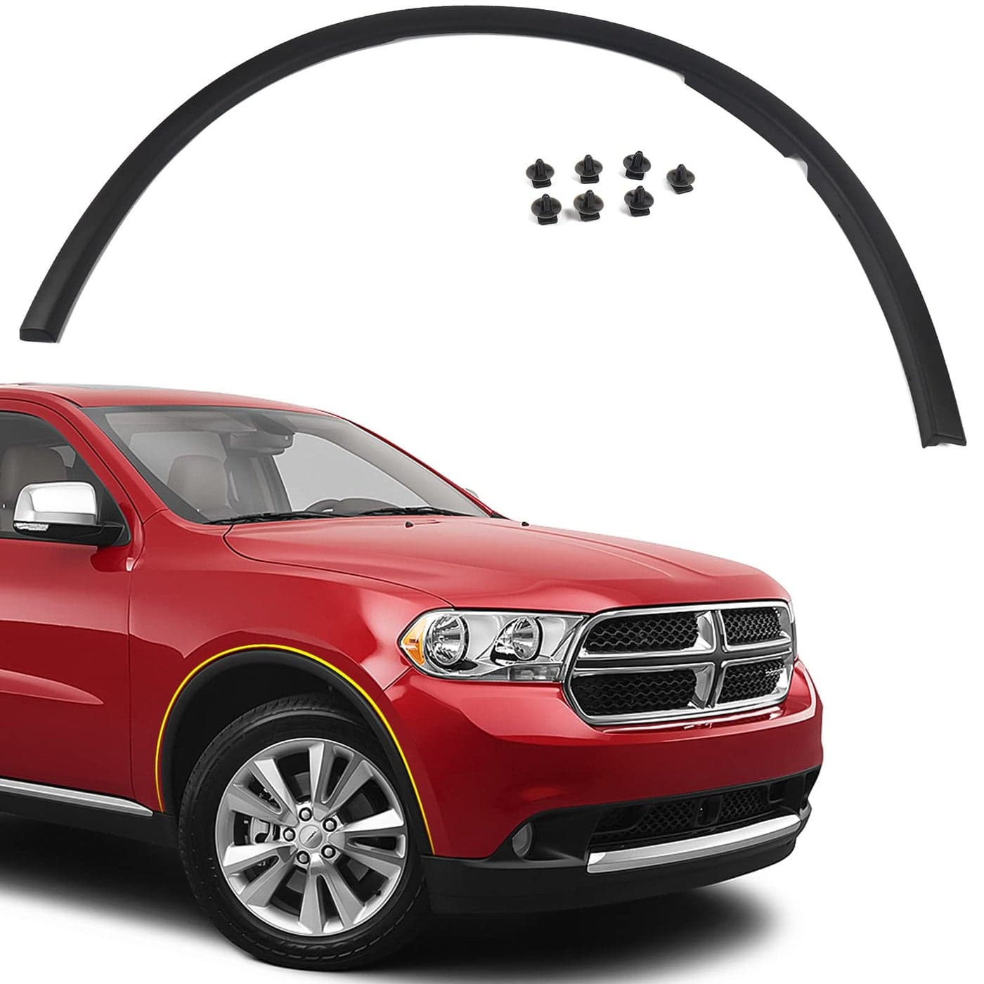 FIONE For Front Wheel Arch Fender Cover Trim Moulding Molding Compatible with Dodge Durango 20112018 Right Passenger Side Fender Flares RH 57010620AD CH1291112