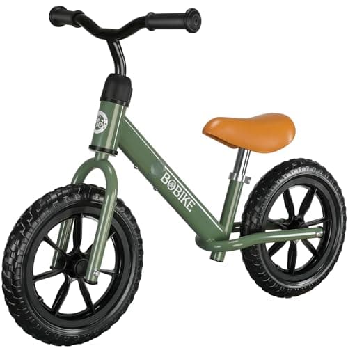 Bobike Toddler Balance Bike Toys for 2 to 5 Year Old Girls Boys Adjustable Seat and Handlebar NoPedal Training Bike Best Gifts for Kids Green
